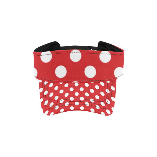 Polka Dot Red Pattern Print Design 04 Unisex Sun Visor