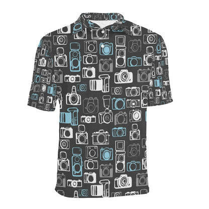 Camera Pattern Print Design 04 Men Polo Shirt