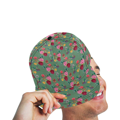 Hummingbird with Rose Themed Print Snapback Cap