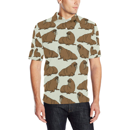 Walrus Pattern Print Design 03 Men Polo Shirt