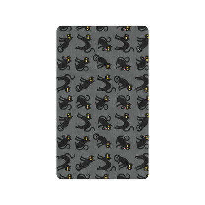 Black Cat Cute Print Pattern Rubber Doormat