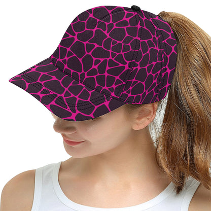 Giraffe Pink Background Texture Print Snapback Cap