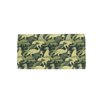Camouflage Dinosaur Pattern Print Design 03 Women's Trifold Wallet