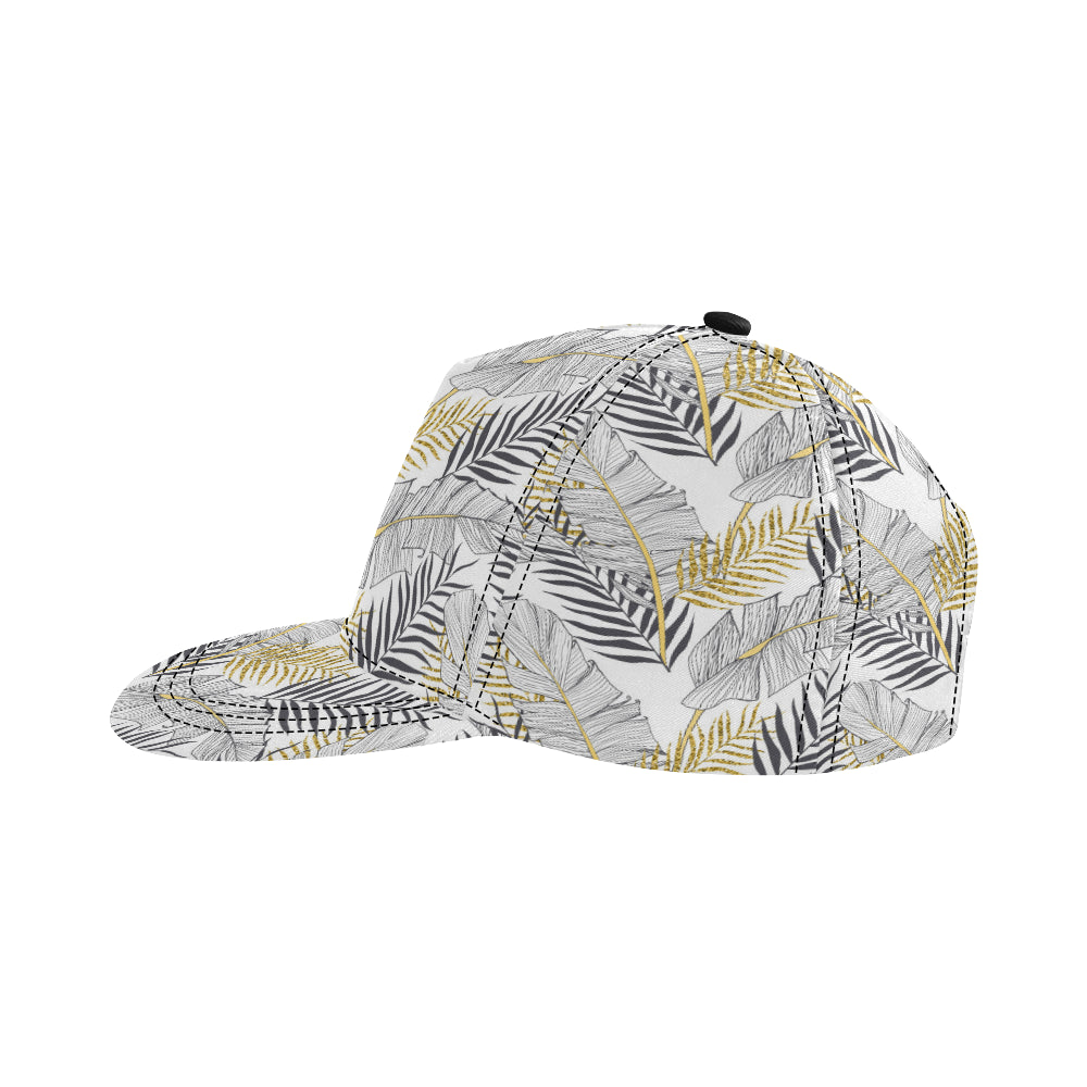 Gold Glitter Tropical Palm Leaves Snapback Cap