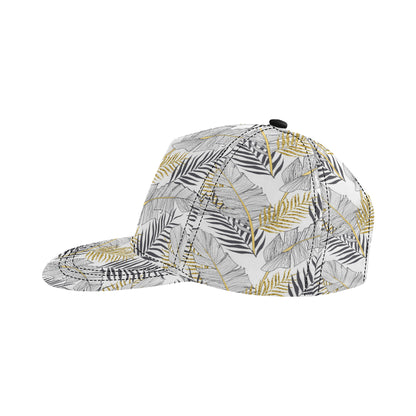 Gold Glitter Tropical Palm Leaves Snapback Cap