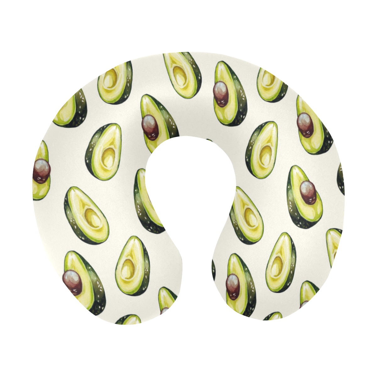 Avocado Pattern Print Design 01 U-Shaped Travel Neck Pillow