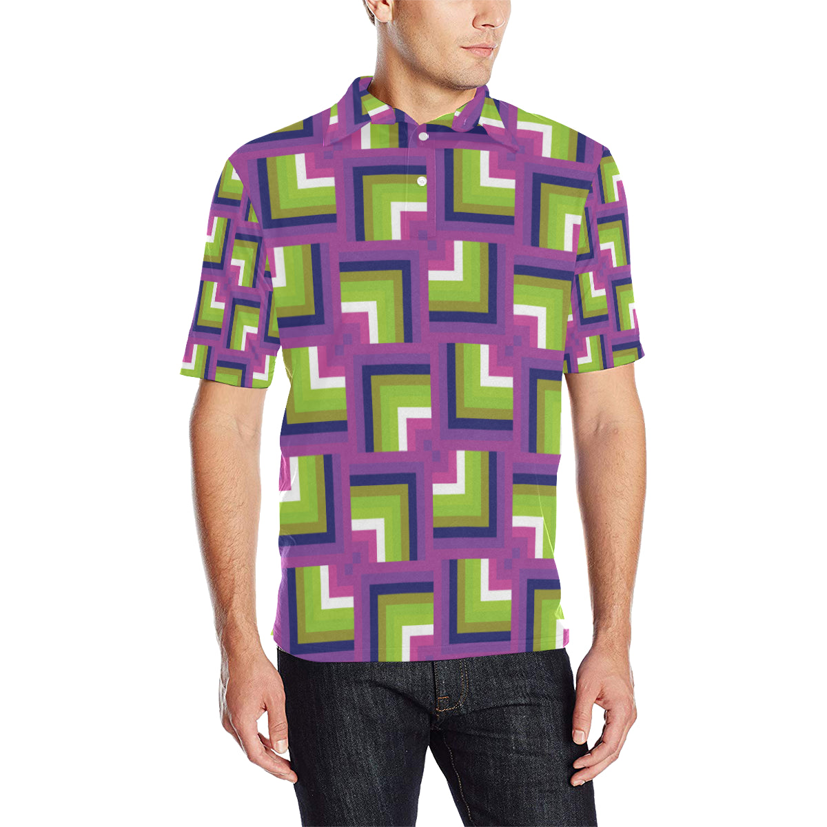 Optical illusion Pattern Print Design A05 Men Polo Shirt