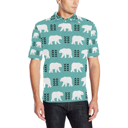 Polar Bear Pattern Print Design A05 Men Polo Shirt