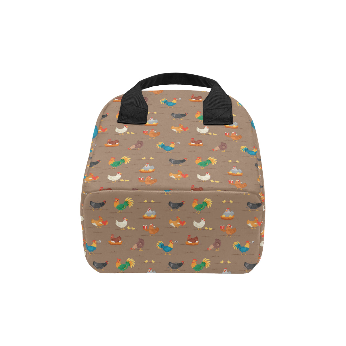 Chicken Happy Print Pattern Insulated Lunch Bag