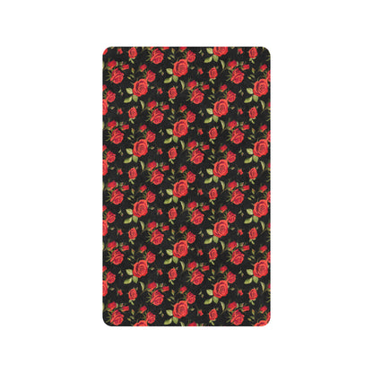 Red Rose Themed Print Rubber Doormat