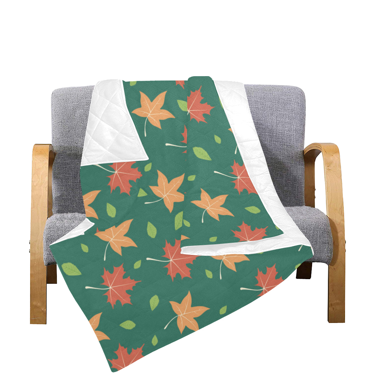 Maple Leaf Pattern Print Design 04 Premium Quilt