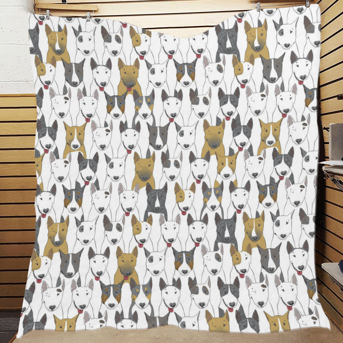Bull Terriers Pattern Print Design 03 Premium Quilt