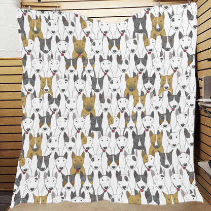 Bull Terriers Pattern Print Design 03 Premium Quilt