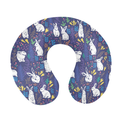Bunny Pattern Print Design 01 U-Shaped Travel Neck Pillow