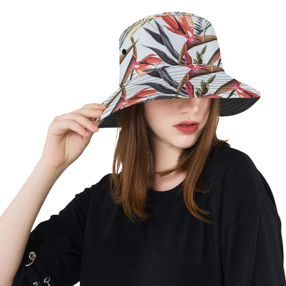 Tropical Flower Pattern Print Design TF021 Unisex Bucket Hat