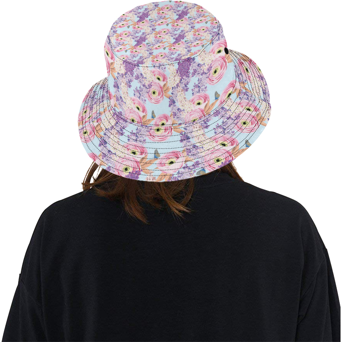 Lilac Pattern Print Design LI03 Unisex Bucket Hat