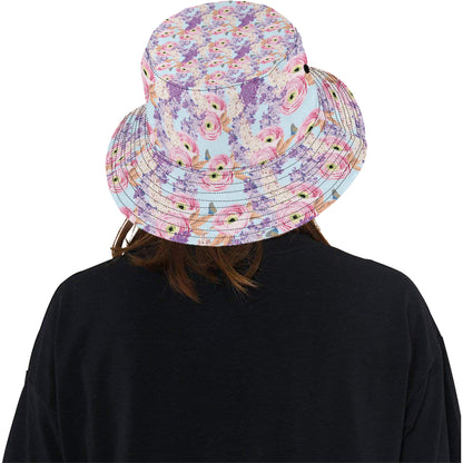 Lilac Pattern Print Design LI03 Unisex Bucket Hat
