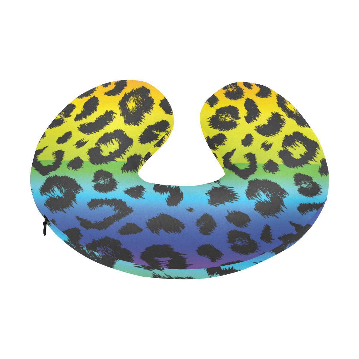 Rainbow Leopard Pattern Print Design A01 U-Shaped Travel Neck Pillow