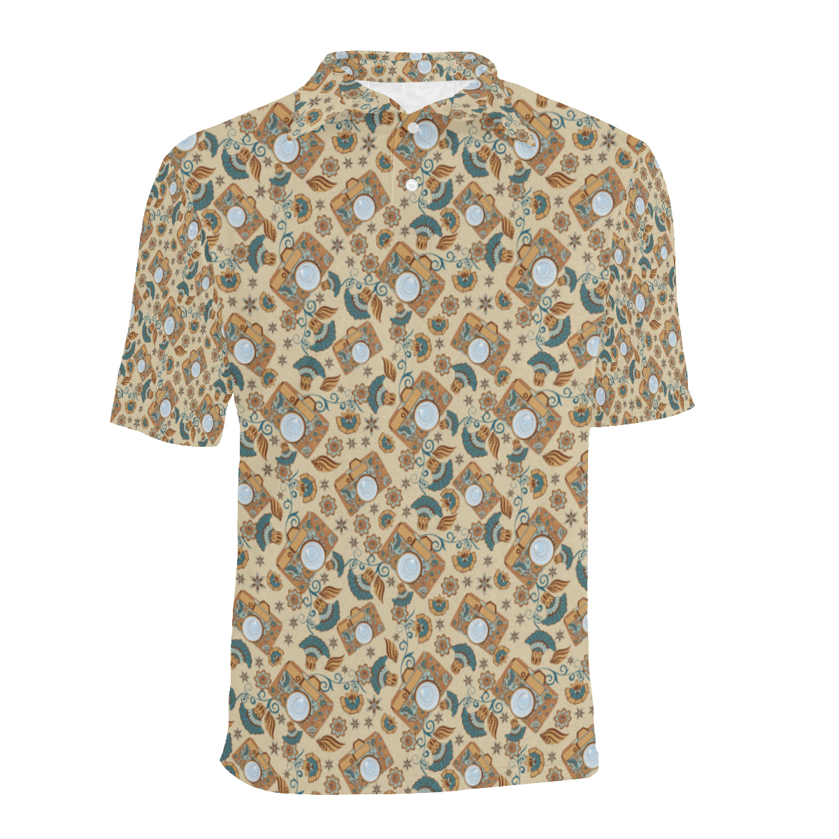 Camera Pattern Print Design 05 Men Polo Shirt