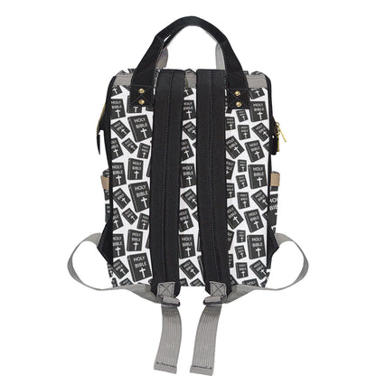 Christian Holy Bible Book Pattern Diaper Bag Backpack