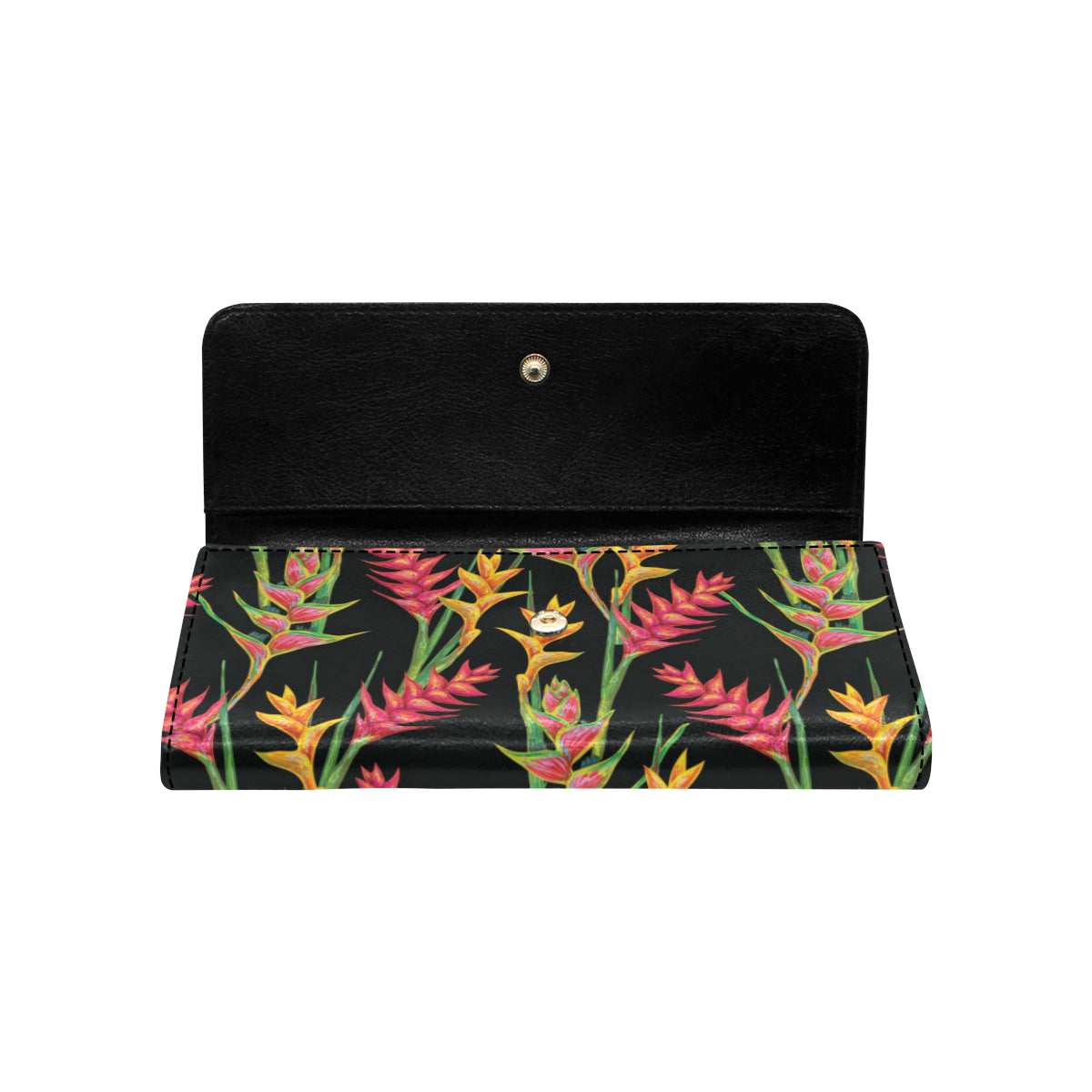 Heliconia Pattern Print Design HL01 Women's Trifold Wallet