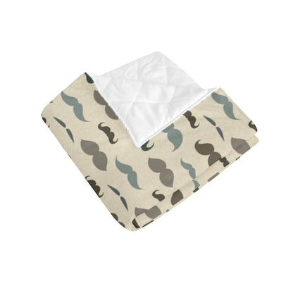 Mustache Pattern Print Design A01 Premium Quilt