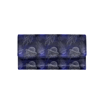 Jellyfish Pattern Print Design 02 Women's Trifold Wallet