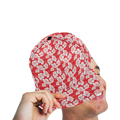Flower Hawaiian Hibiscus Red Background Print Snapback Cap