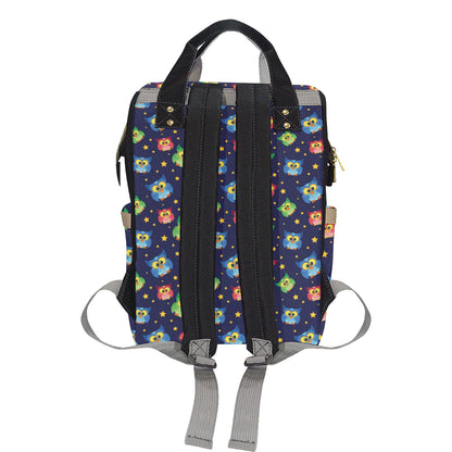 Owl with Star Themed Design Print Diaper Bag Backpack