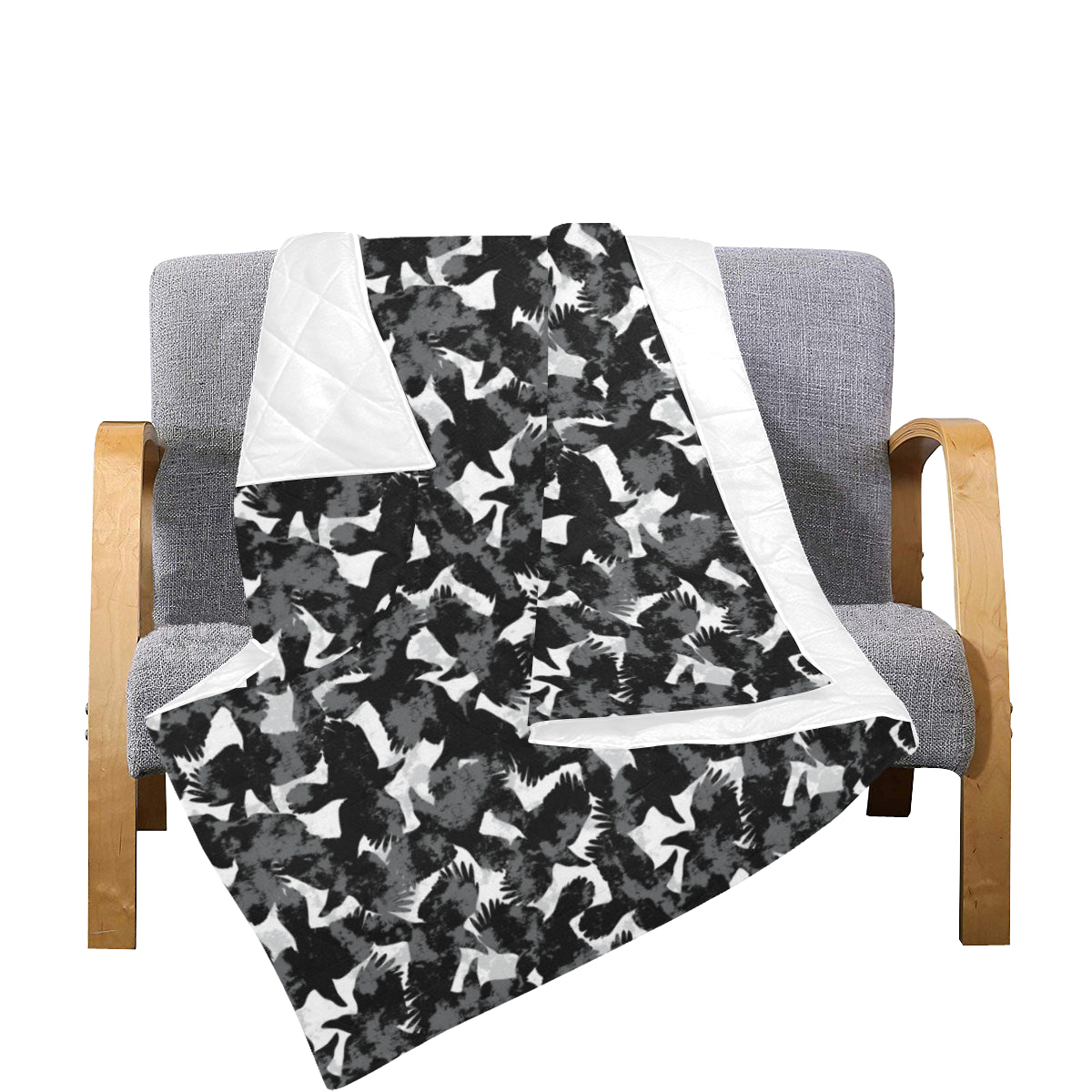 Crow Pattern Print Design 01 Premium Quilt