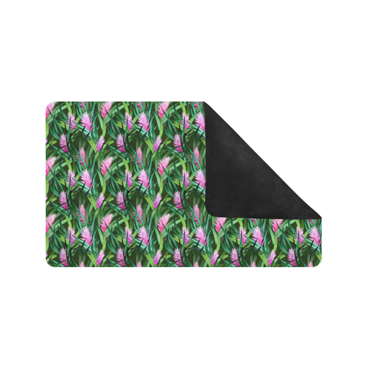 Tropical Folower Pink Heliconia Print Rubber Doormat