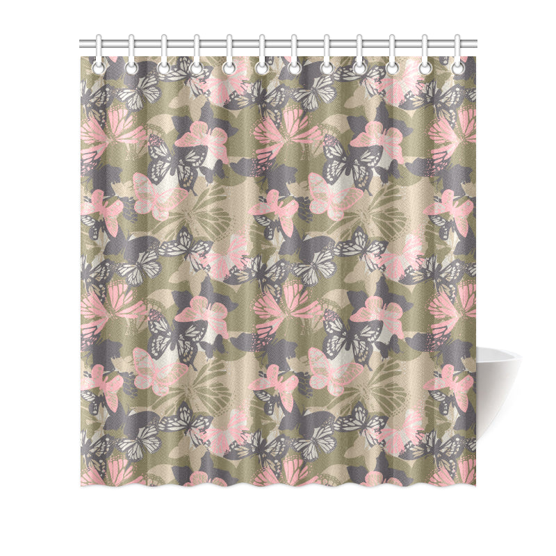 Butterfly camouflage Shower Curtain