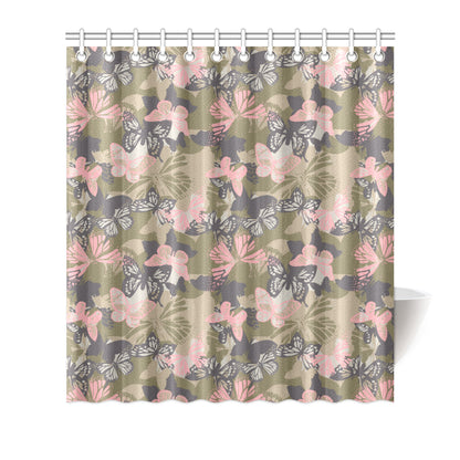 Butterfly camouflage Shower Curtain