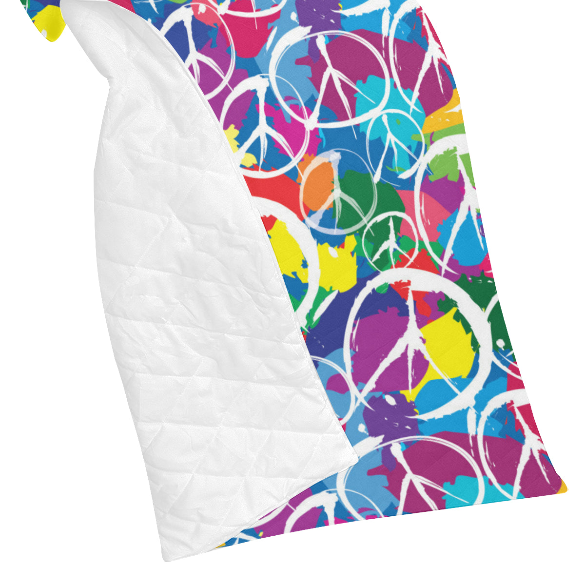 Peace Sign Colorful Pattern Print Design A02 Premium Quilt