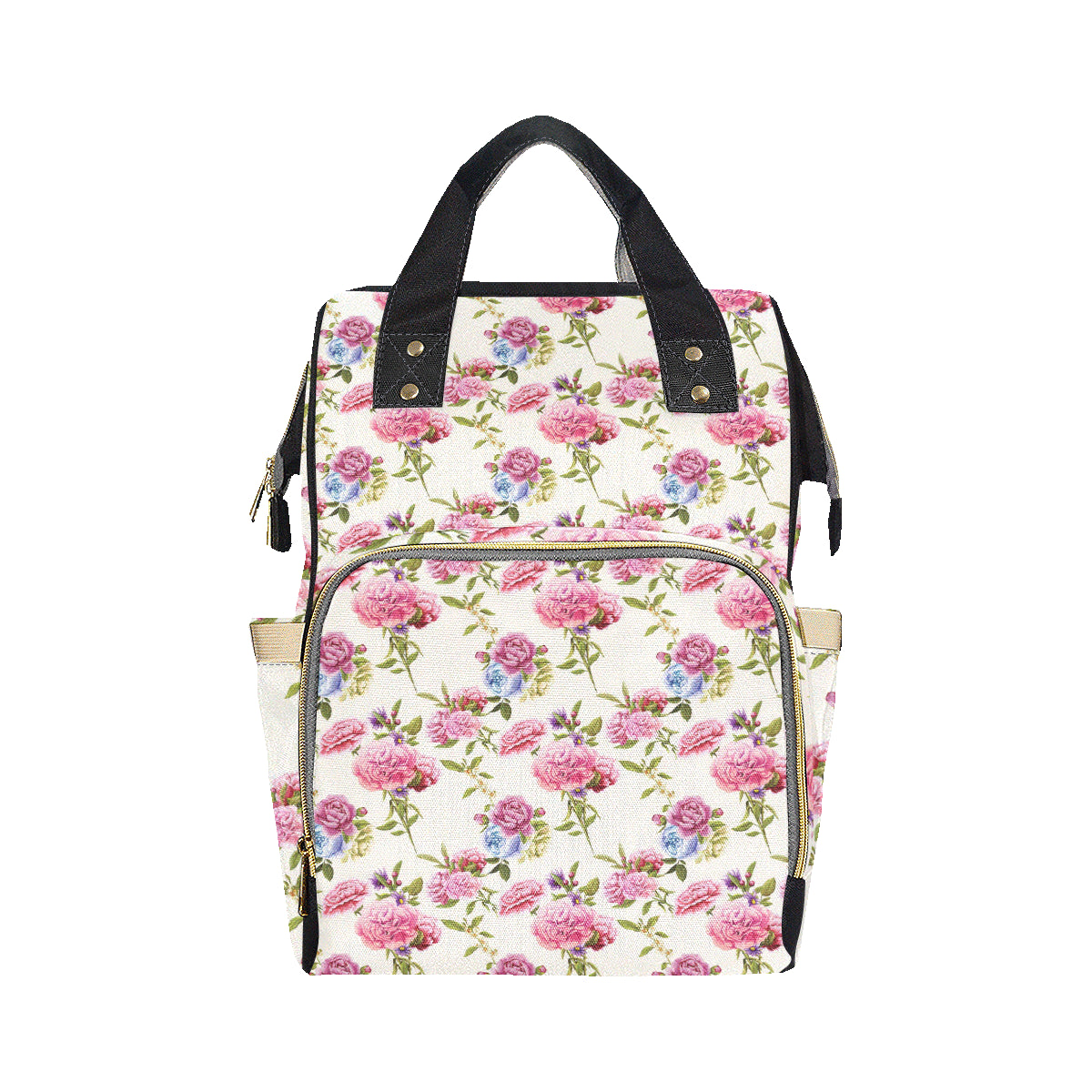 Carnations Pattern Print Design CN02 Diaper Bag Backpack