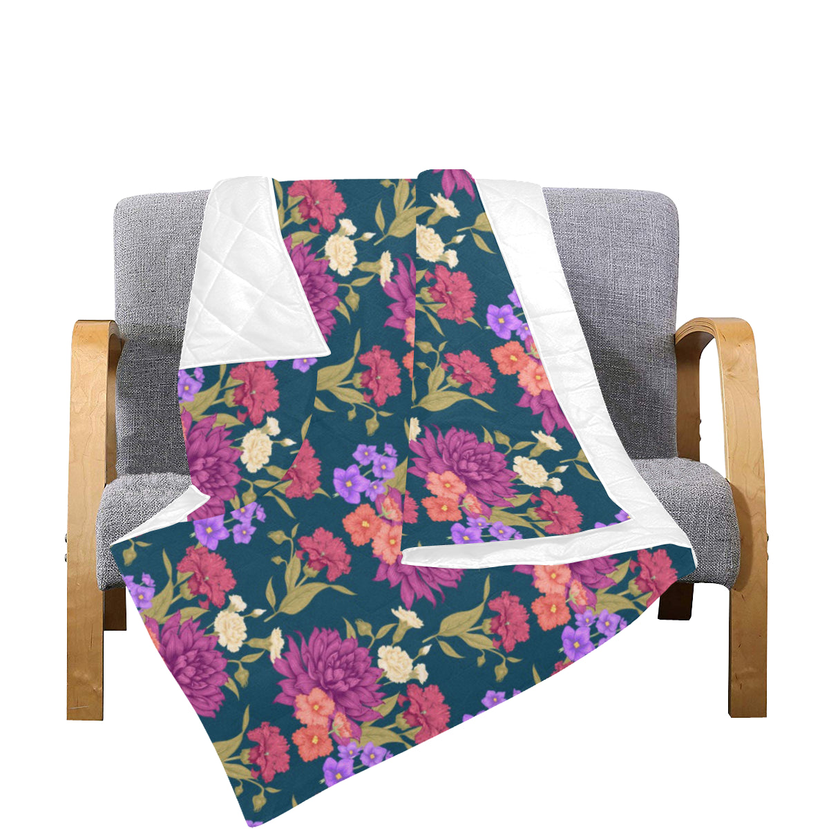 Dahlia Pattern Print Design DH01 Premium Quilt