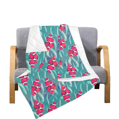 Clownfish Pattern Print Design 02 Premium Quilt