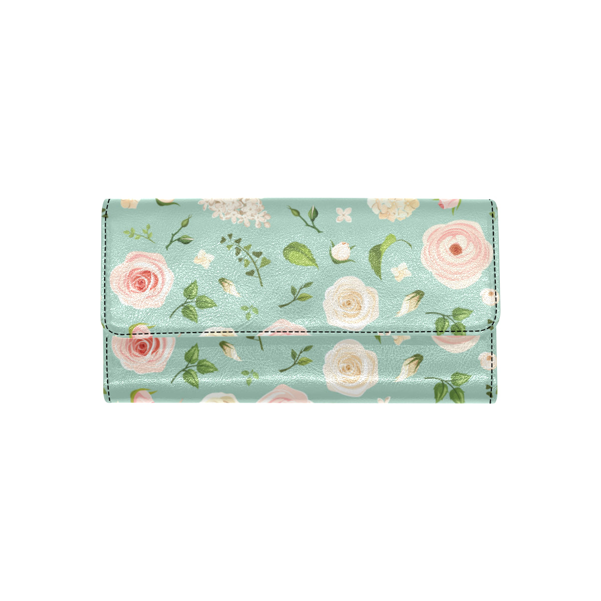 Lisianthus Pattern Print Design 01 Women's Trifold Wallet