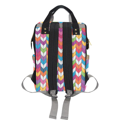 Knit Pattern Print Design 01 Diaper Bag Backpack
