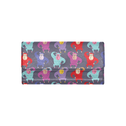 Chimpanzee Pattern Print Design 03 Women's Trifold Wallet
