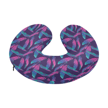 Banana Leaf Pattern Print Design 08 U-Shaped Travel Neck Pillow