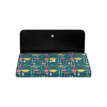 Cooking Kitchen Tools Pattern Print Design 01 Women's Trifold Wallet