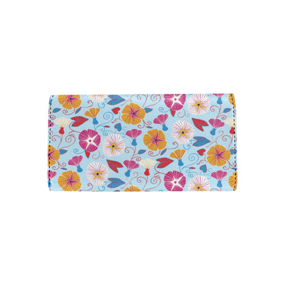 Morning Glory Pattern Print Design MG06 Women's Trifold Wallet