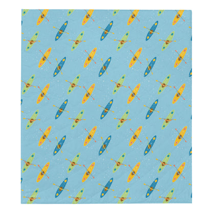 Kayak Pattern Print Design 04 Premium Quilt