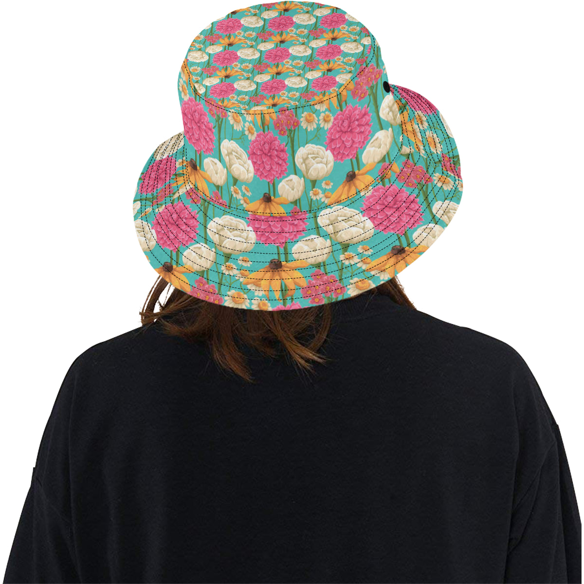 Summer Floral Pattern Print Design SF07 Unisex Bucket Hat