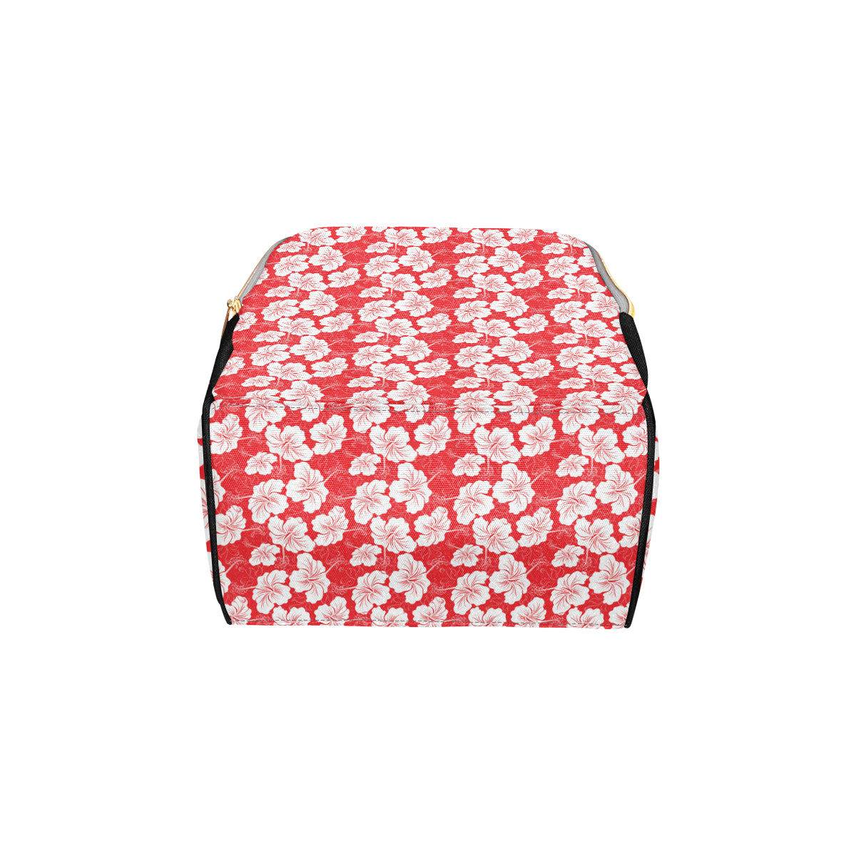 Flower Hawaiian Hibiscus Red Background Print Diaper Bag Backpack