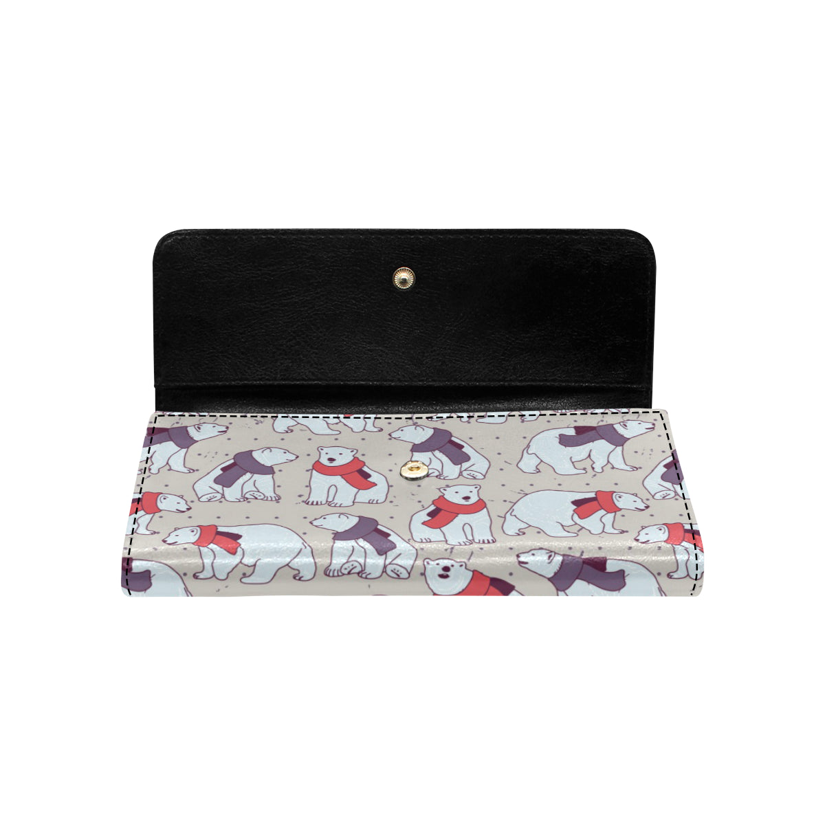Polar Bear Pattern Print Design PB04 Women's Trifold Wallet