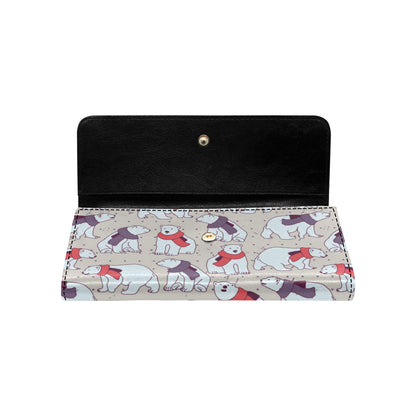 Polar Bear Pattern Print Design PB04 Women's Trifold Wallet