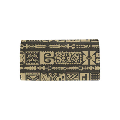Mayan Pattern Print Design 03 Women's Trifold Wallet