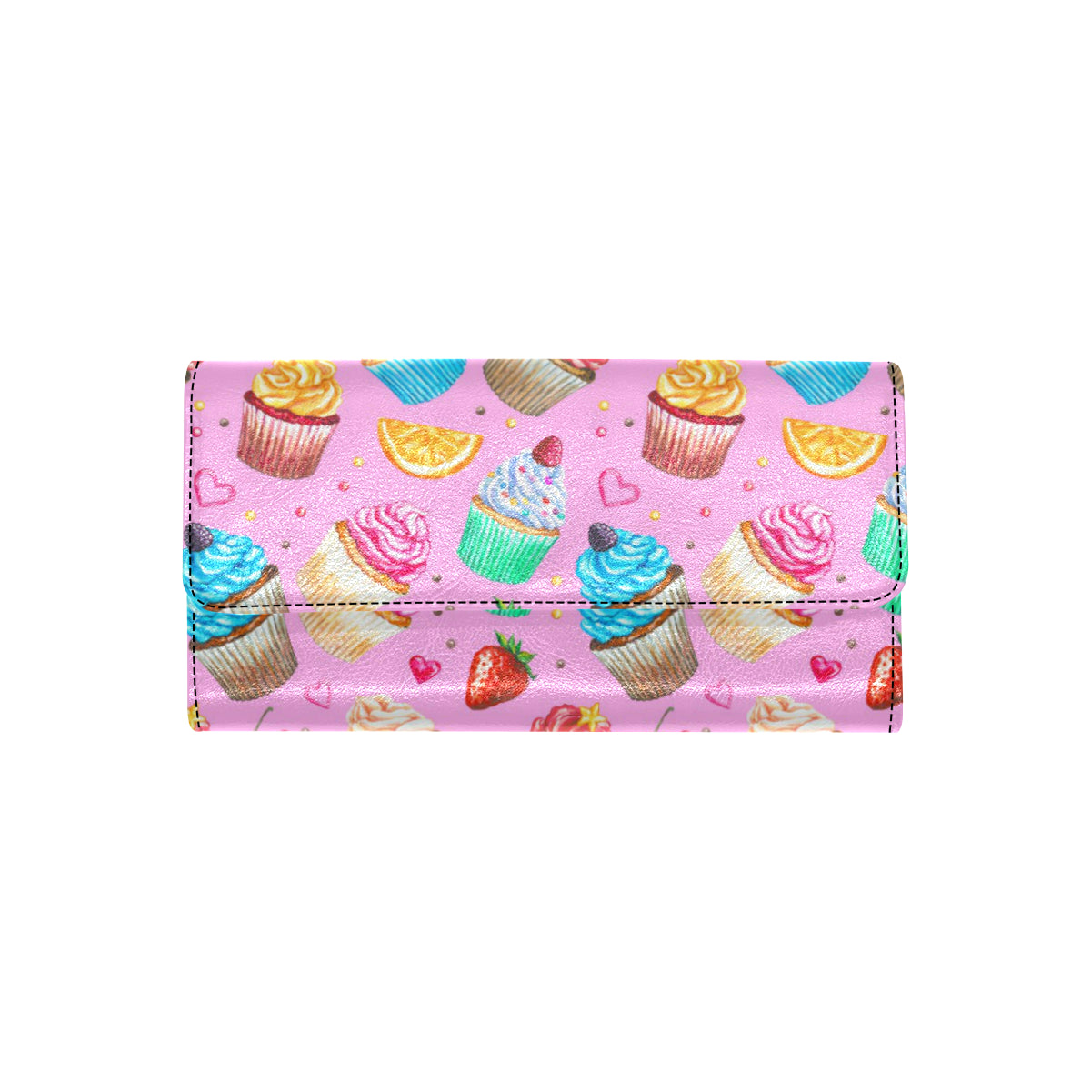 Cupcake Pattern Print Design CP05 Women's Trifold Wallet